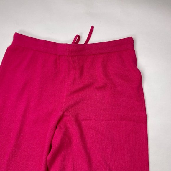 Bloomingdales Silk Cashmere Knit Pant Women L NWOT Elastic Waist Drawstring Pink - Picture 7 of 12